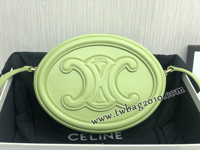 Celine專櫃2023新款經典凱旋門Logo大月餅包斜挎女包 賽琳OVAL CUIR TRIOMPHE大光滑牛皮革橢圓形手袋 sldj2263